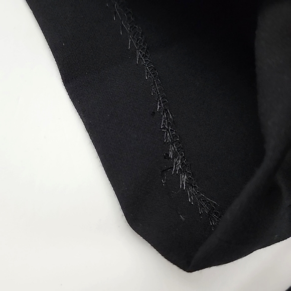 Sandra Angelozzi Women's Black Tapered Dress Pants Faux Leather Piping Size 38 - Picture 10 of 16